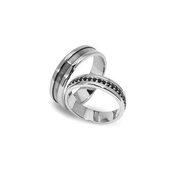 Серебряные обручальные кольца парные К01257
